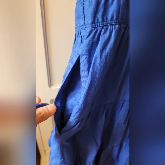 BANANA REPUBLIC blue wrap dress with pockets, size M - Picture 9 of 12